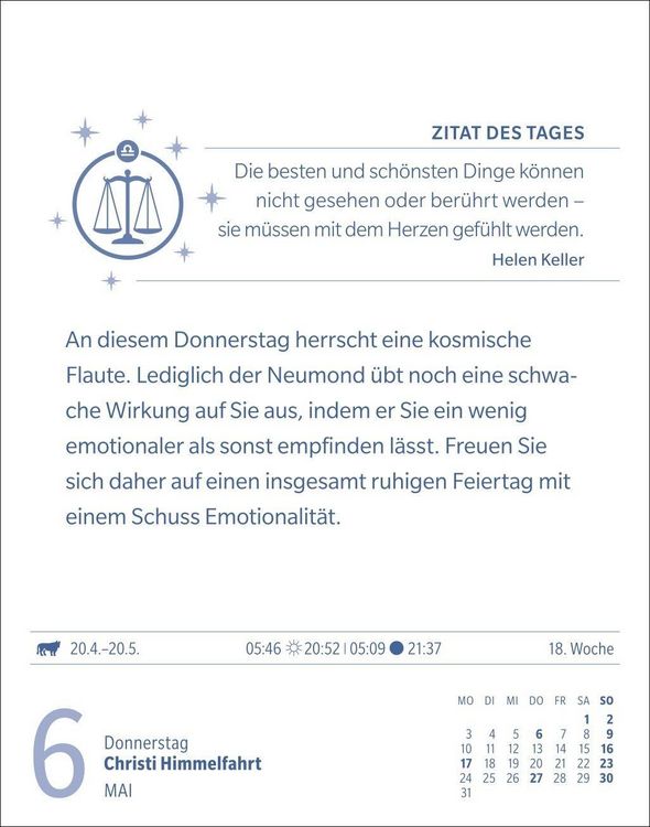 Produktbild: Waage Sternzeichenkalender 2027 - Tagesabrei&szlig;kalender - Ihr Horoskop f&uuml;r jeden Tag