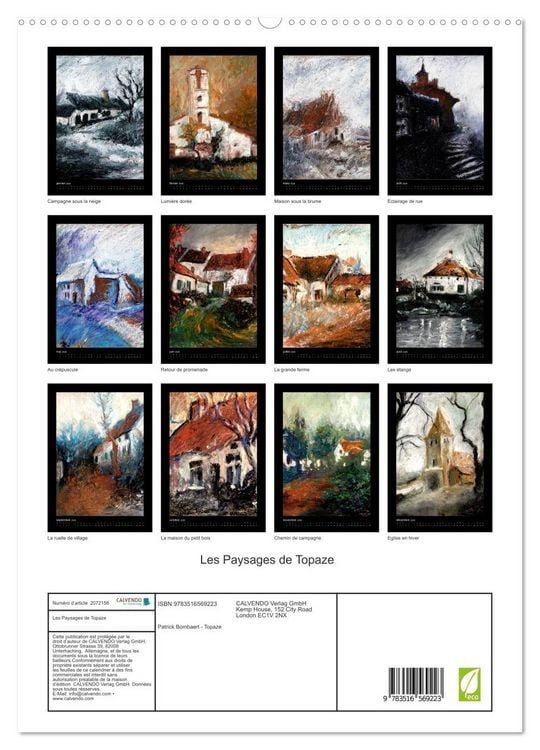 Produktbild: Les Paysages de Topaze (Calendrier mural 2026 DIN A2 horizontal) calendrier de bureau