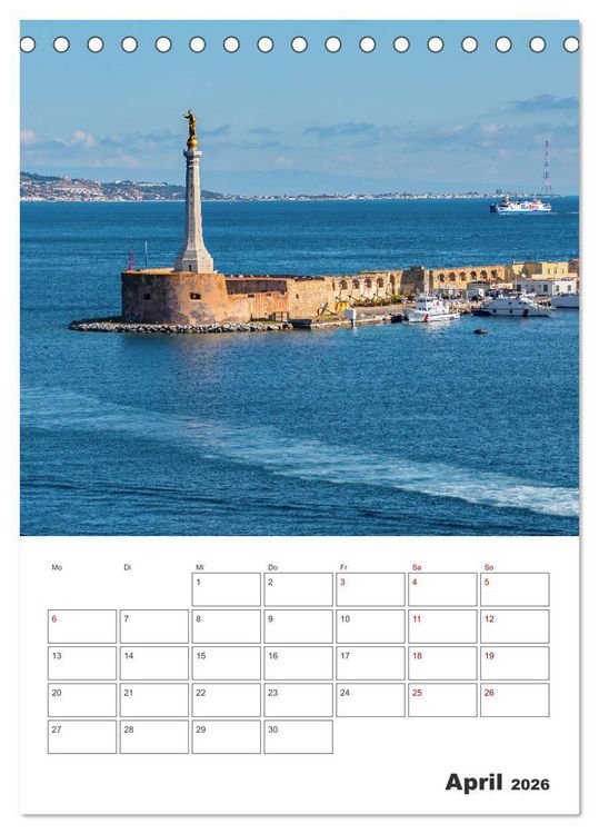 Produktbild: Messina - Reiseplaner (Tischkalender 2026 DIN A5 hoch), CALVENDO Monatskalender