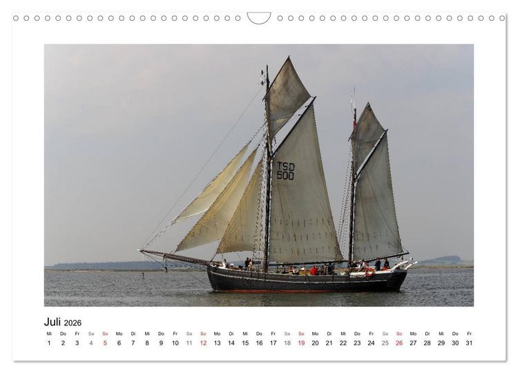 Produktbild: Segelschiffe auf dem Limfjord (Wandkalender 2026 DIN A3 quer), CALVENDO Monatskalender