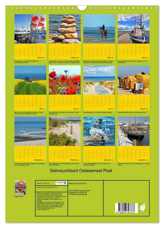 Produktbild: Sehnsuchtsort Ostseeinsel Poel (Wandkalender 2026 DIN A3 hoch), CALVENDO Monatskalender