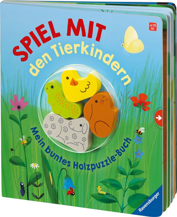Produktbild: Spiel mit den Tierkindern! Mein buntes Holzpuzzle-Buch