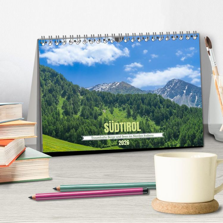 Produktbild: S&uuml;dtirol - Traumhafte Berge und Seen im Norden Italiens (Tischkalender 2026 DIN A5 quer), CALVENDO Monatskalender