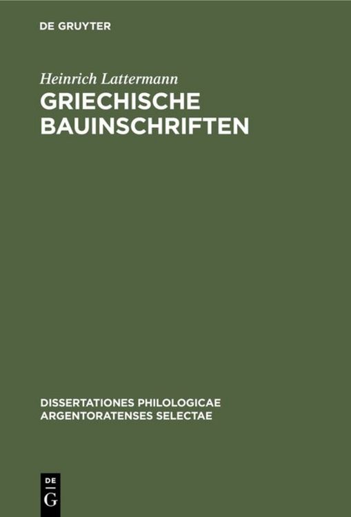 Produktbild: Griechische Bauinschriften