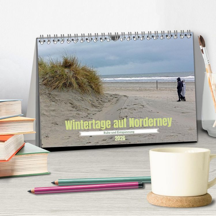 Produktbild: Wintertage auf Norderney (Tischkalender 2026 DIN A5 quer), CALVENDO Monatskalender