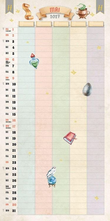 Produktbild: Der gro&szlig;e inoffizielle Familienplaner f&uuml;r Potterheads Kalender 2027