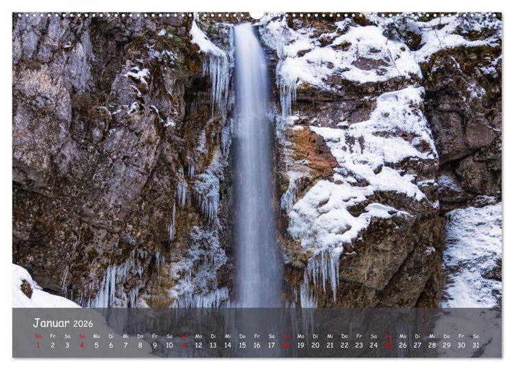 Produktbild: Faszinierende Naturschauspiele - imposante Klamm und Wasserfall Fotografie (hochwertiger Premium Wandkalender 2026 DIN A2 quer), Kunstdruck in Hochglanz