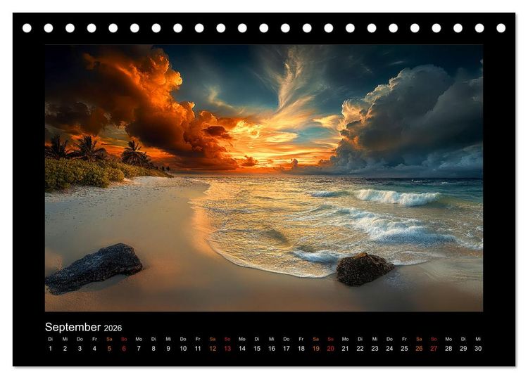 Produktbild: Paradiesische Inselwelten (Tischkalender 2026 DIN A5 quer), CALVENDO Monatskalender