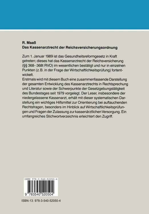 Produktbild: Das Kassenarztrecht der Reichsversicherungsordnung