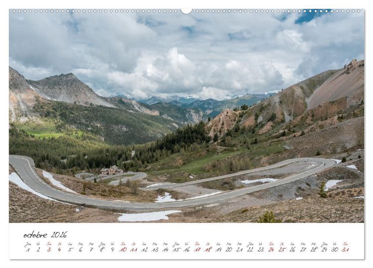 Produktbild: Le col de l'Izoard sur la route des Grandes Alpes (Calendrier mural 2026 DIN A2 vertical) calendrier de bureau
