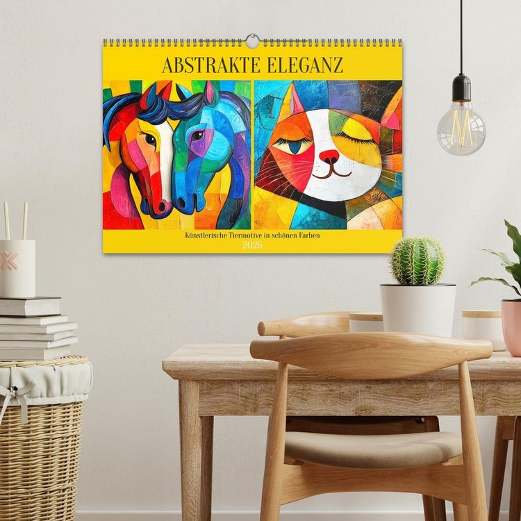 Produktbild: Abstrakte Eleganz. K&uuml;nstlerische Tiermotive in sch&ouml;nen Farben (Wandkalender 2026 DIN A3 quer), CALVENDO Monatskalender