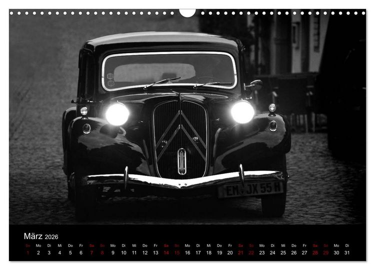 Produktbild: Citro&euml;n 11 CV Traction Avant in schwarzweiss (Wandkalender 2026 DIN A3 quer), CALVENDO Monatskalender