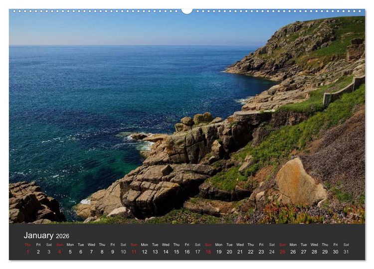 Produktbild: Sights and Views in Cornwall (High Quality Premium Wall Calendar 2026 DIN A2 landscape),CALVENDO 12 Month Wall Calendar