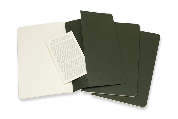 Produktbild: MOLESKINE CAHIER L/A5, 3ER SET, BLANKO, KARTONEINBAND, MYRTENGR&Uuml;N