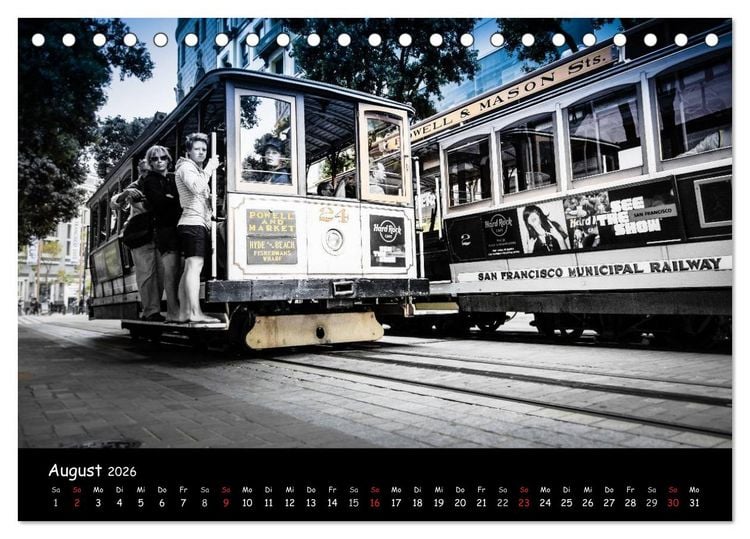 Produktbild: San Francisco - street view (Tischkalender 2026 DIN A5 quer), CALVENDO Monatskalender