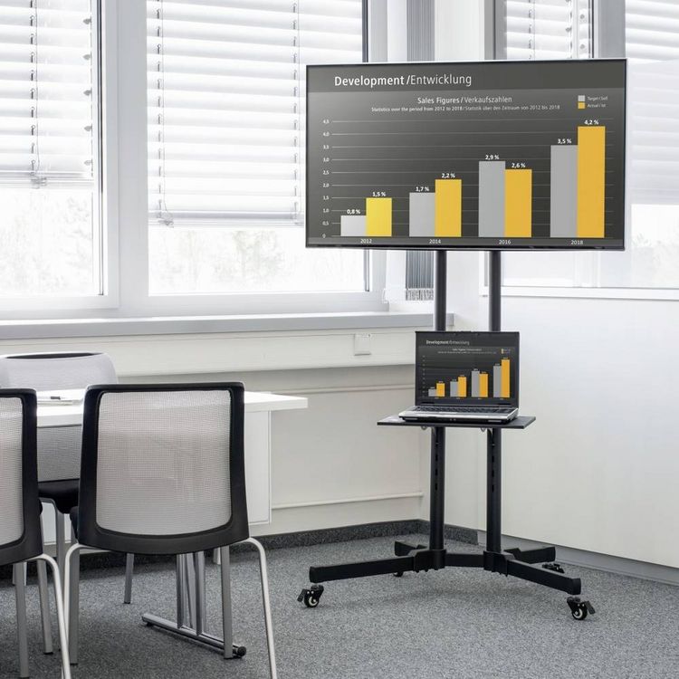 Produktbild: Hama 00220874 TV-Rollwagen 81,3cm (32\") - 190,5cm (75\") H&ouml;henverstellbar