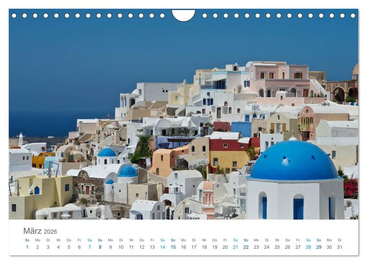 Produktbild: Santorin - Perle der Kykladen (Wandkalender 2026 DIN A4 quer), CALVENDO Monatskalender