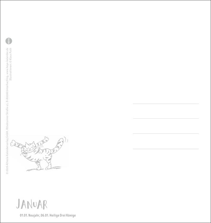 Produktbild: Puth Yoga f&uuml;r die Katz Postkartenkalender 2027