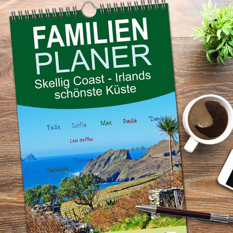 Produktbild: Familienplaner 2026 - Skellig Coast - Irlands sch&ouml;nste K&uuml;ste mit 5 Spalten (Wandkalender, 21 x 45 cm) CALVENDO