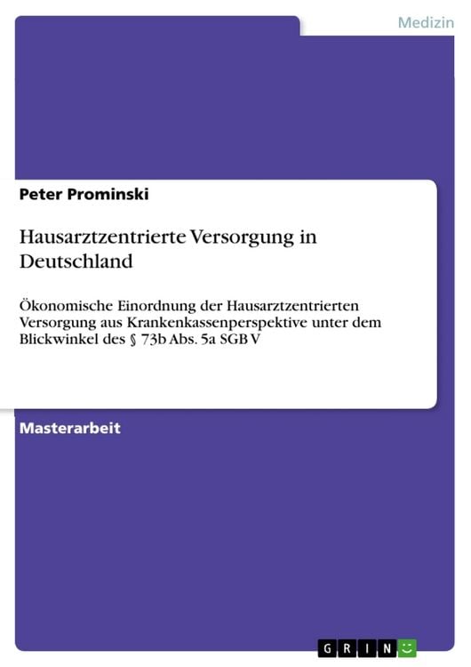 Produktbild: Hausarztzentrierte Versorgung in Deutschland
