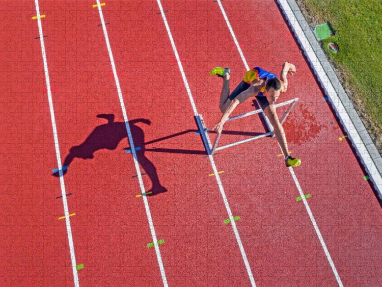Produktbild: CALVENDO Puzzle Leichtathletik-Technik: H&uuml;rdenlauf | 1000 Teile Lege-Gr&ouml;&szlig;e 64x48cm Foto-Puzzle f&uuml;r gl&uuml;ckliche Stunden