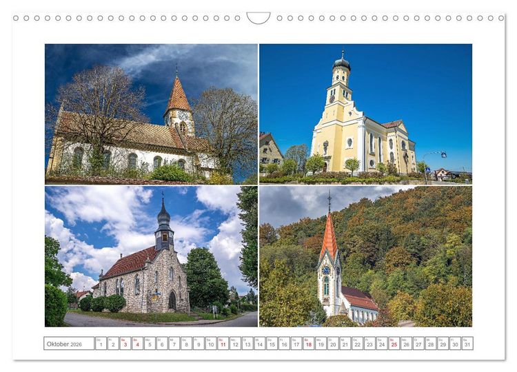Produktbild: Gottesh&auml;user am Bodensee (Wandkalender 2026 DIN A3 quer), CALVENDO Monatskalender