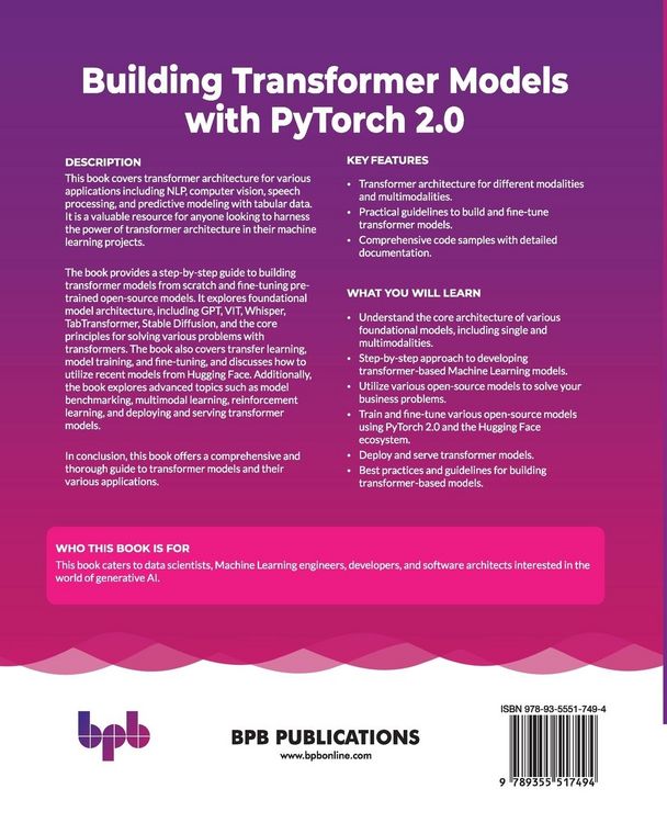 Produktbild: Building Transformer Models with PyTorch 2.0