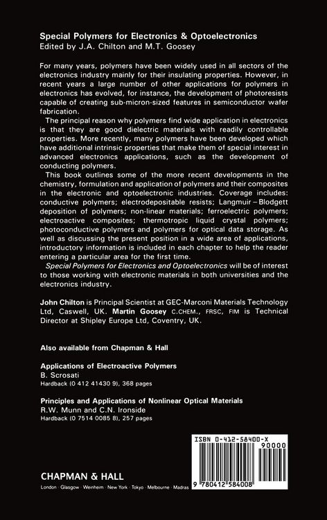 Produktbild: Special Polymers for Electronics and Optoelectronics