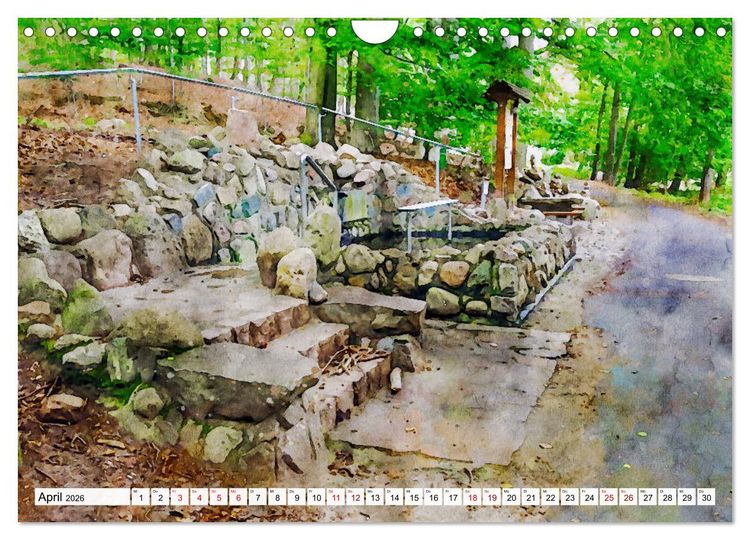 Produktbild: Feldberger Seenlandschaft - Spaziergang in Aquarell (Wandkalender 2026 DIN A4 quer), CALVENDO Monatskalender