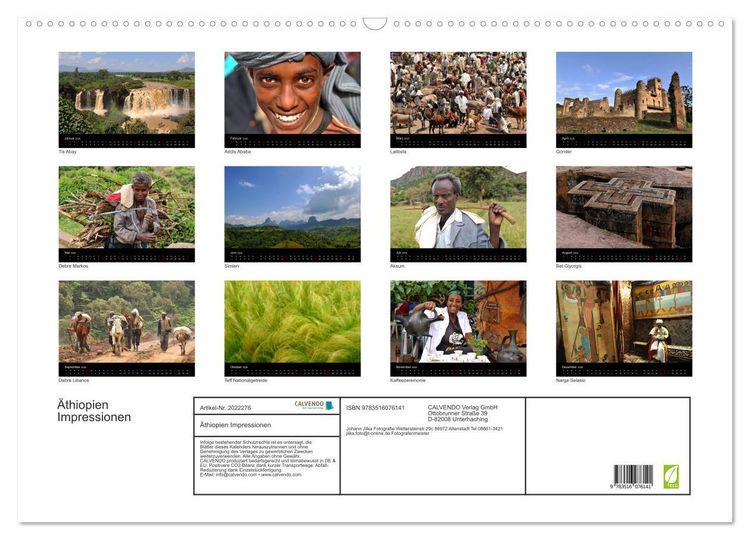 Produktbild: &Auml;thiopien Impressionen (Wandkalender 2026 DIN A2 quer), CALVENDO Monatskalender