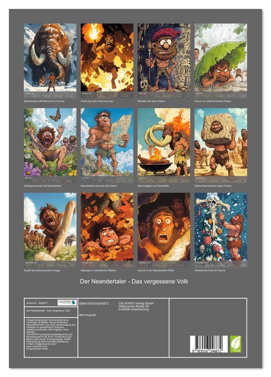 Produktbild: Der Neandertaler - Das vergessene Volk (hochwertiger Premium Wandkalender 2026 DIN A2 hoch), Kunstdruck in Hochglanz
