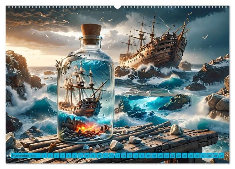 Produktbild: Erinnerungen an das Meer. Die Schifffahrt von einst (Wandkalender 2026 DIN A2 quer), CALVENDO Monatskalender