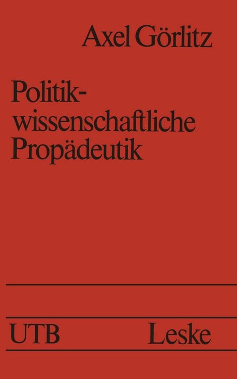Produktbild: Politikwissenschaftliche Prop&auml;deutik