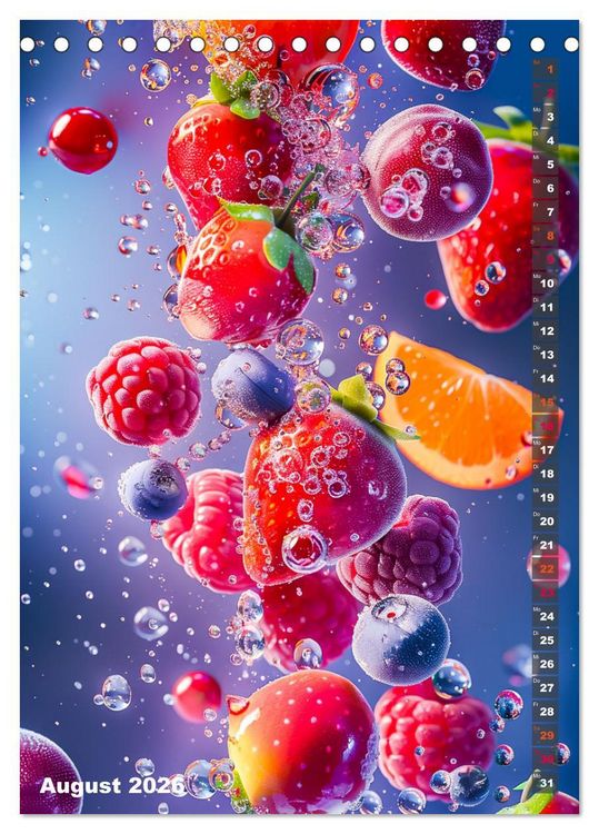 Produktbild: Fr&uuml;chtetraum - Jeden Monat eine fruchtige &Uuml;berraschung (Tischkalender 2026 DIN A5 hoch), CALVENDO Monatskalender
