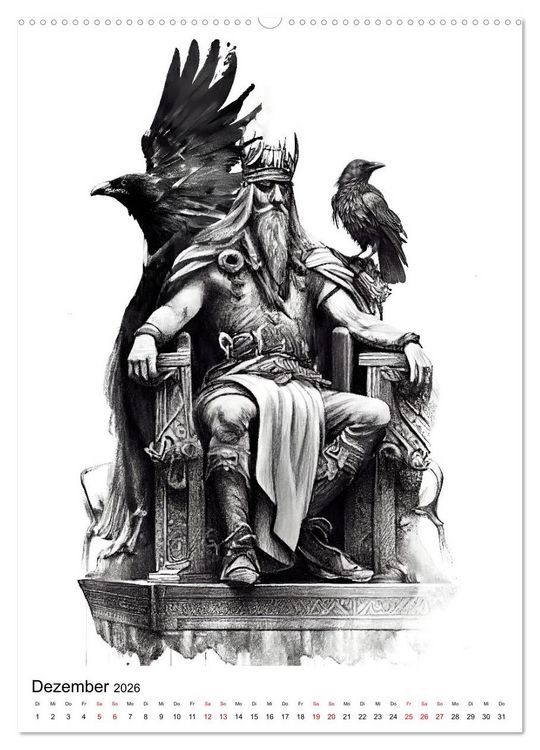 Produktbild: Welt und Mythologie der Wikinger (Wandkalender 2026 DIN A2 hoch), CALVENDO Monatskalender