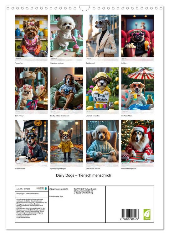 Produktbild: Daily Dogs &ndash; Tierisch menschlich (Wandkalender 2026 DIN A3 hoch), CALVENDO Monatskalender