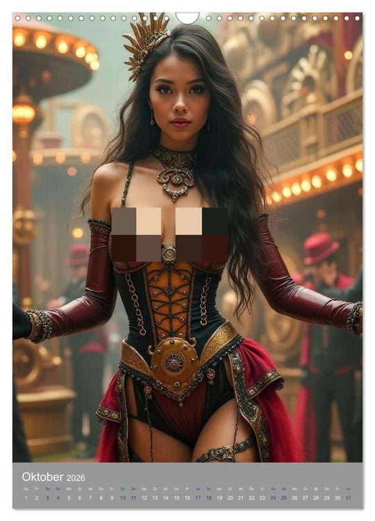 Produktbild: Steampunk Zirkus-Diven (Wandkalender 2026 DIN A3 hoch), CALVENDO Monatskalender