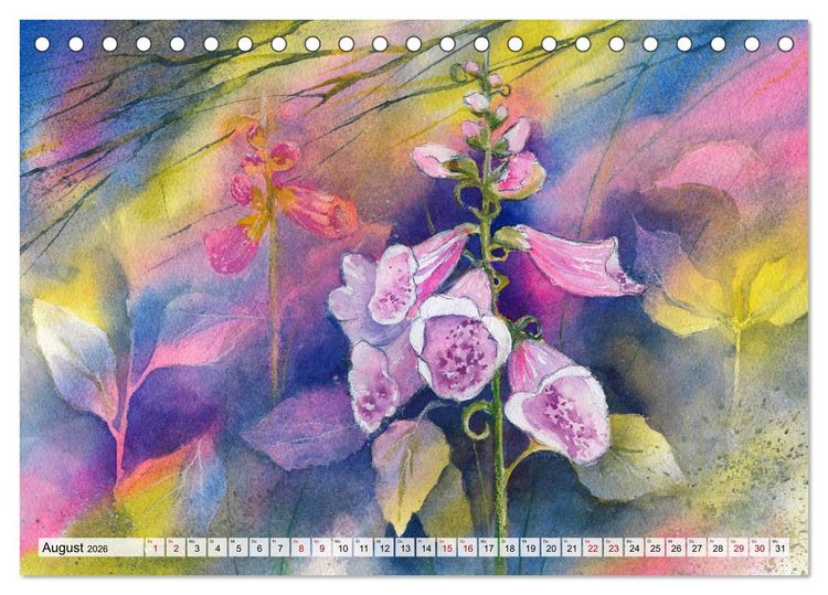 Produktbild: Blumenaquarelle aus der N&auml;he (Tischkalender 2026 DIN A5 quer), CALVENDO Monatskalender