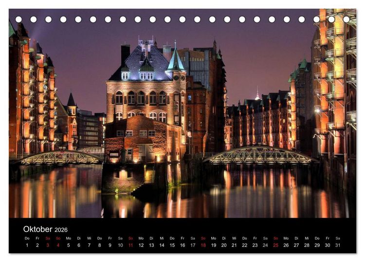 Produktbild: Hamburg (Tischkalender 2026 DIN A5 quer), CALVENDO Monatskalender