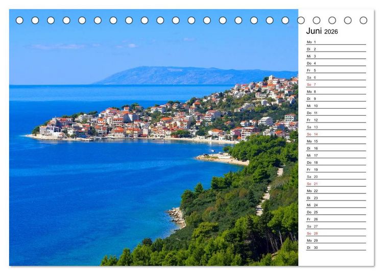Produktbild: Makarska Riviera - Malerische Urlaubsorte in Dalmatien (Tischkalender 2026 DIN A5 quer), CALVENDO Monatskalender