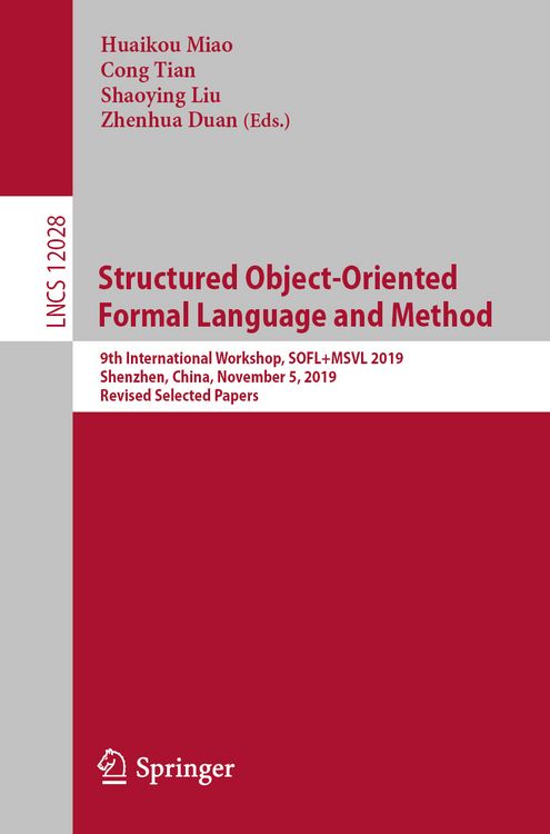 Produktbild: Structured Object-Oriented Formal Language and Method