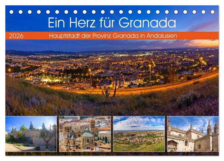 Produktbild: Ein Herz f&uuml;r Granada (Tischkalender 2026 DIN A5 quer), CALVENDO Monatskalender