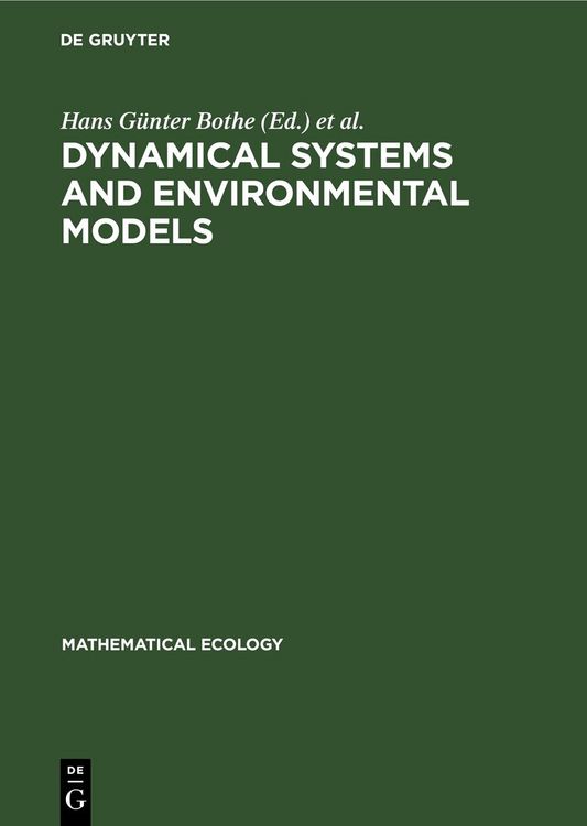 Produktbild: Dynamical Systems and Environmental Models