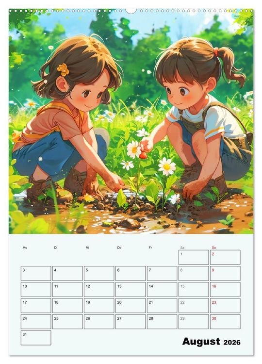 Produktbild: Coole Manga Kids. Lustige Abenteuer im Pixelreich (Wandkalender 2026 DIN A2 hoch), CALVENDO Monatskalender