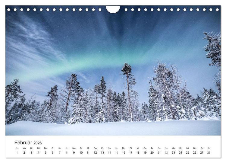 Produktbild: Nordlichter - Farbenspiel am arktischen Nachthimmel (Wandkalender 2026 DIN A4 quer), CALVENDO Monatskalender