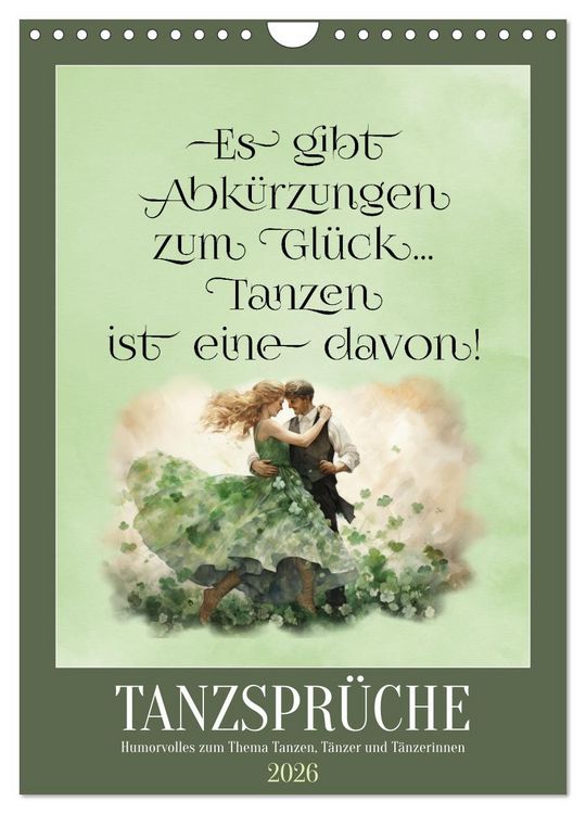 Produktbild: Tanzspr&uuml;che (Wandkalender 2026 DIN A4 hoch), CALVENDO Monatskalender