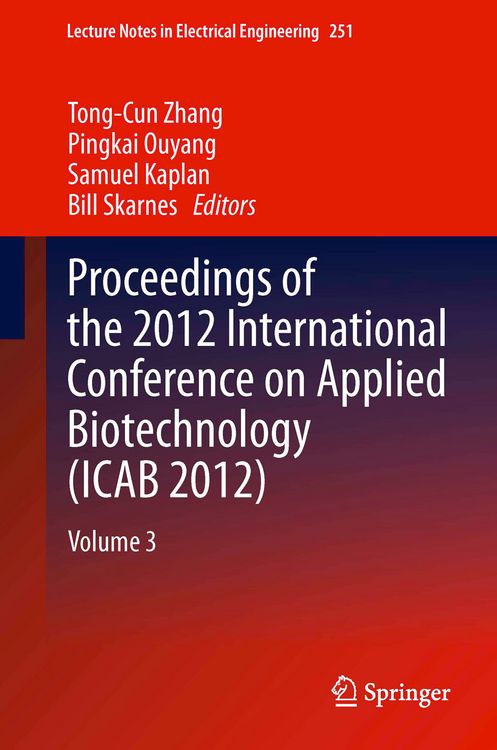 Produktbild: Proceedings of the 2012 International Conference on Applied Biotechnology (ICAB 2012)