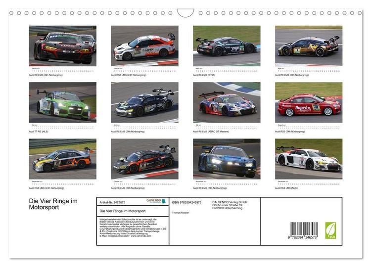 Produktbild: Die Vier Ringe im Motorsport (Wandkalender 2027 DIN A3 quer), CALVENDO Monatskalender