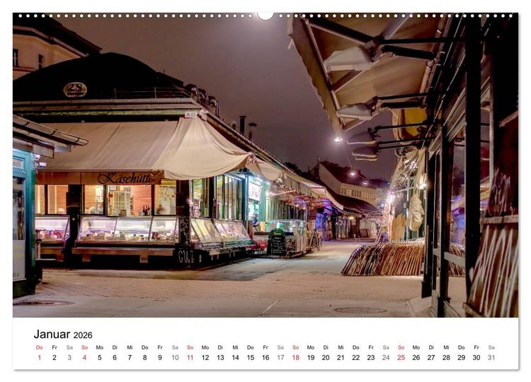 Produktbild: Wien nach Sonnenuntergang (hochwertiger Premium Wandkalender 2026 DIN A2 quer), Kunstdruck in Hochglanz