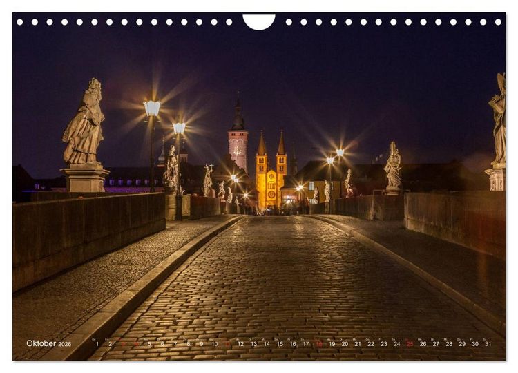 Produktbild: Unterfranken bei Nacht (Wandkalender 2026 DIN A4 quer), CALVENDO Monatskalender